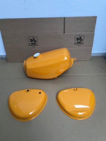 Simson S51 S51E S51 E Enduro Tankset Saharabraun Seitendeckel NEU