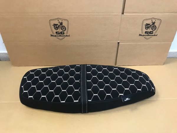 Simson S50 S51 Sitzbank Flach Custom Karo weiß Waben Design