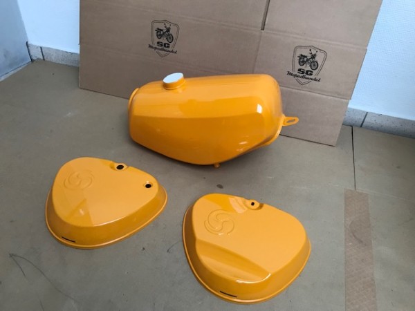 Simson S51 S51E S51 E Enduro Tankset Saharabraun Seitendeckel NEU EXPORT